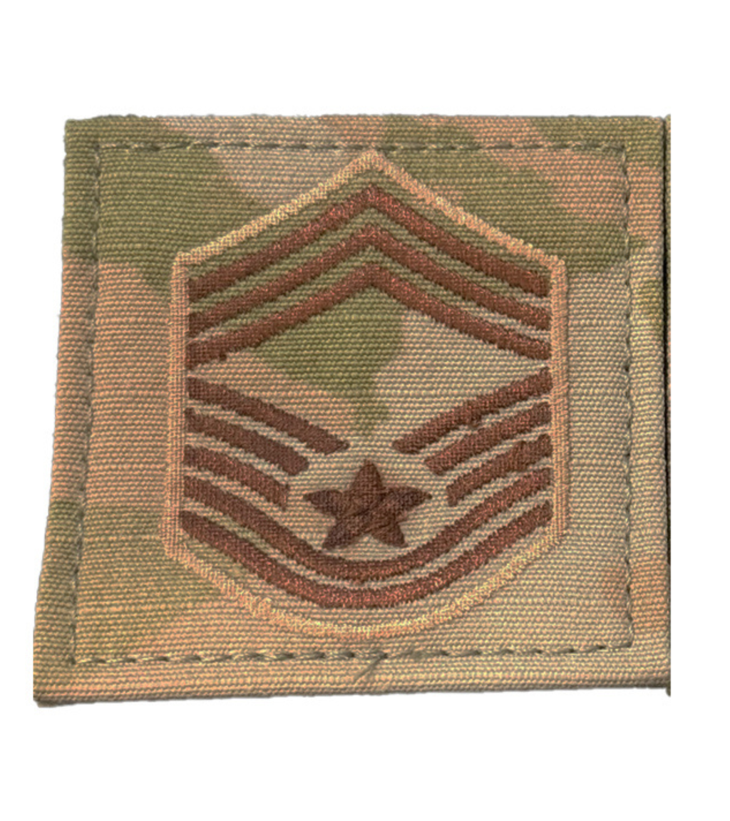 Custom Air Force 3 Color OCP Enlarged Rank with hook - Chief Master Sergeant (CMSgt/E9)
