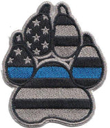 Thin Blue Line American Flag K-9 / K9 Grey Paw - alternate view