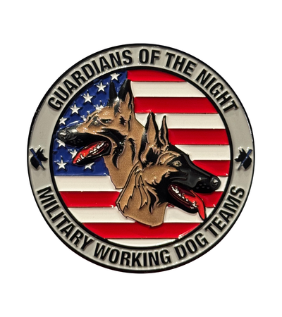 Guardians of the Night K9 MWD LE Challenge Coin - USAF USMC USN USA USSF DOD