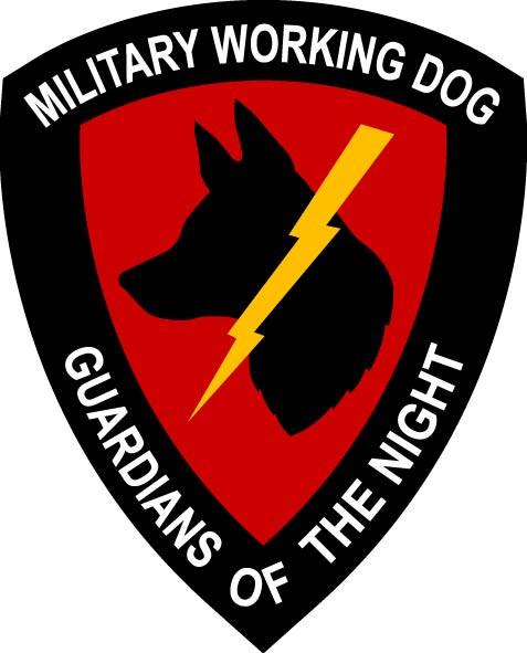 Guardians of the Night (GOTN) - Military Working Dog Sticker (Red) - alternate view