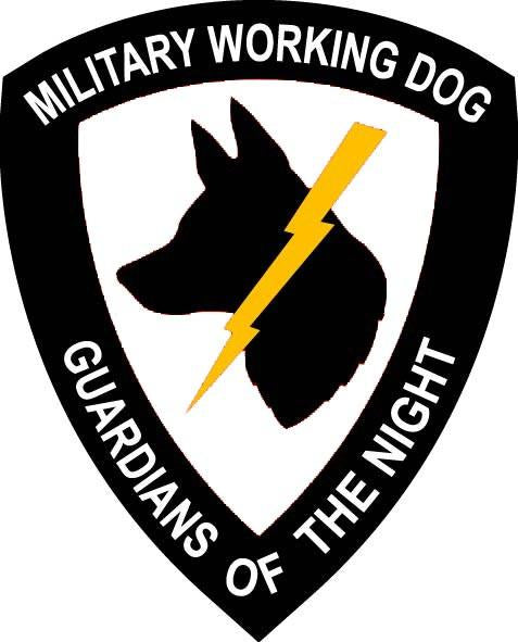 Guardians of the Night (GOTN) - Military Working Dog Sticker (Black) - alternate view