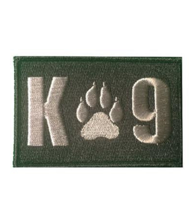K-9 / K9 Rectangle Black in Grey Thread Patch