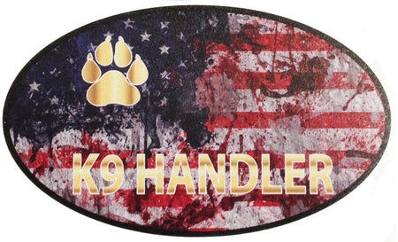 K-9 / K9 Handler - US Flag with Paw Print Sticker - alternate view