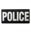 Large Police PVC Patch 6" x 3" - Black (White Letters)