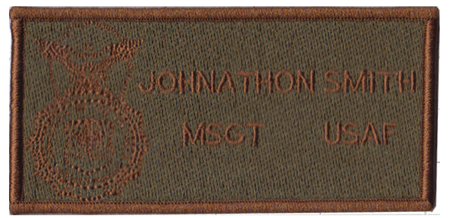 Custom ABS-G Name Tag Badge with SFS Shield in OCP Multicam - alternate view