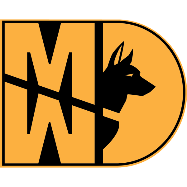 31 Kilo Army MP K9 MWD Sticker - Gold Letters