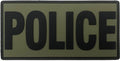 Large Police PVC Patch 6" x 3" - Olive Crab (Black Letters)