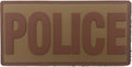 Large Police PVC Patch 6" x 3" -  Coyote Brown (Brown Letters)