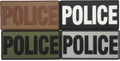 Large Police PVC Patch 6" x 3" - Black (White Letters)