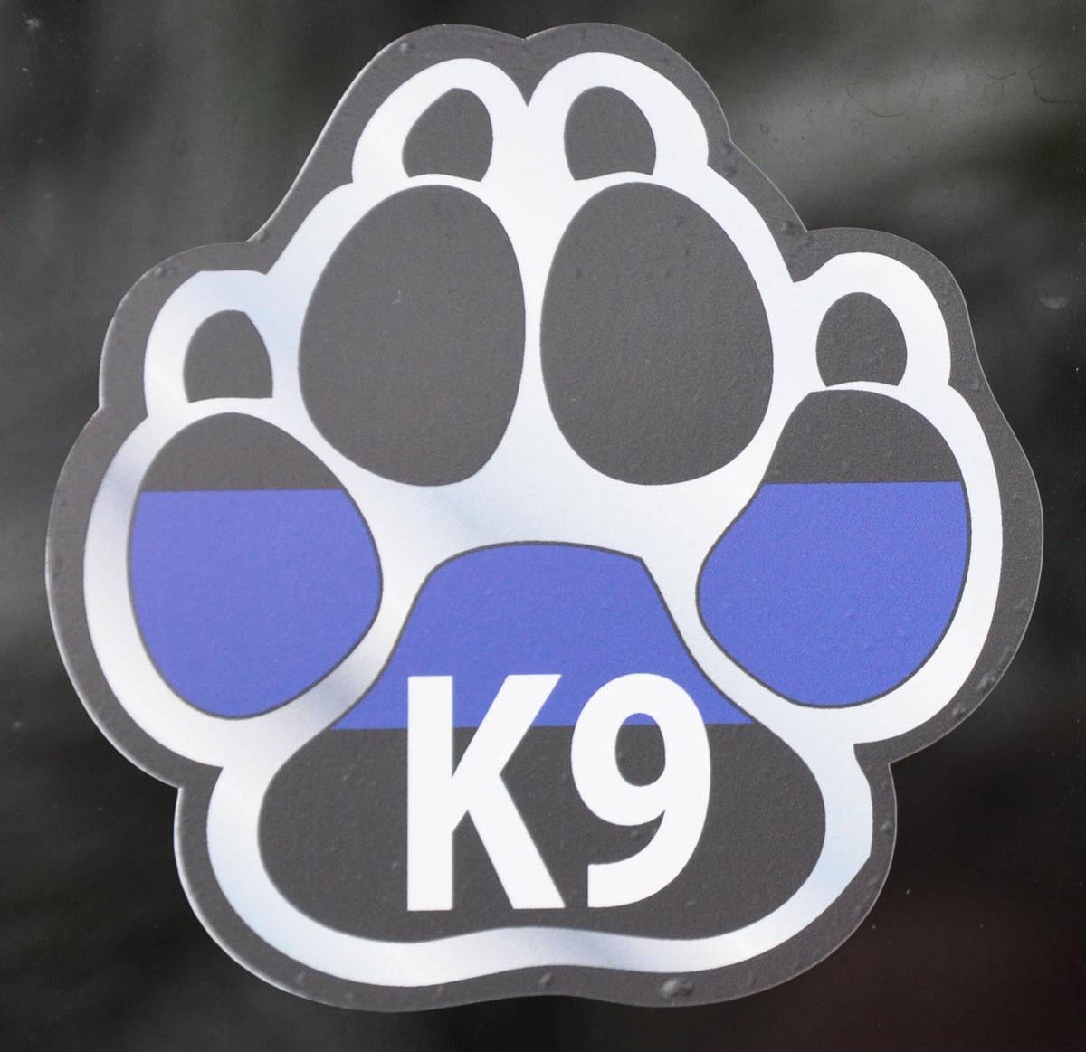 Black Paw with Blue Line -  Sticker - alternate view