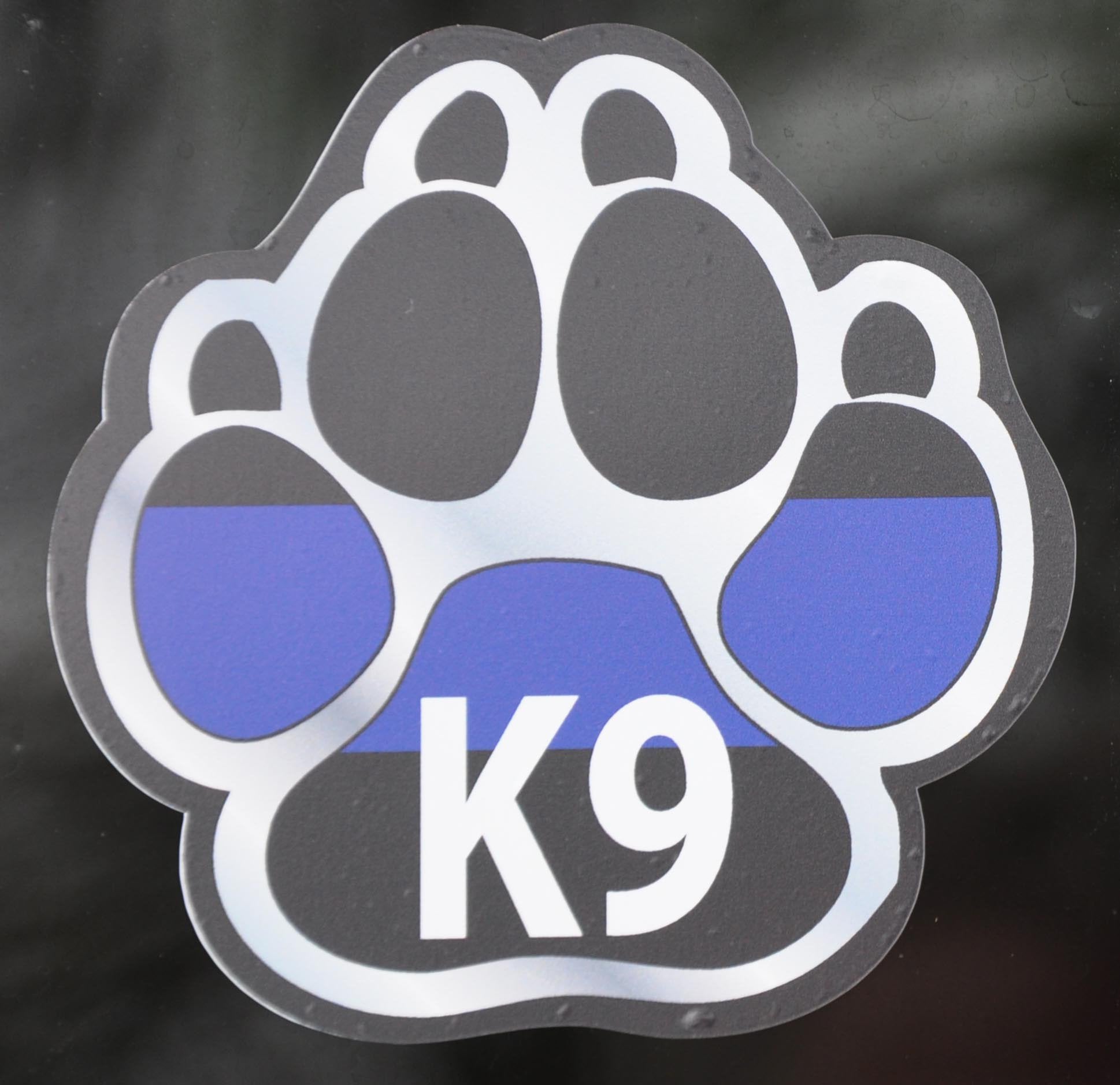Black Paw with Blue Line -  Sticker - alternate view