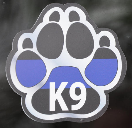 Black Paw with Blue Line -  Sticker - alternate view