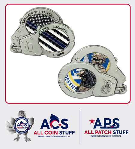 Custom Police Week Security Forces Defender Handcuff Challenge Coin
