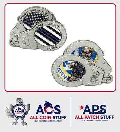 Custom Police Week Security Forces Defender Handcuff Challenge Coin