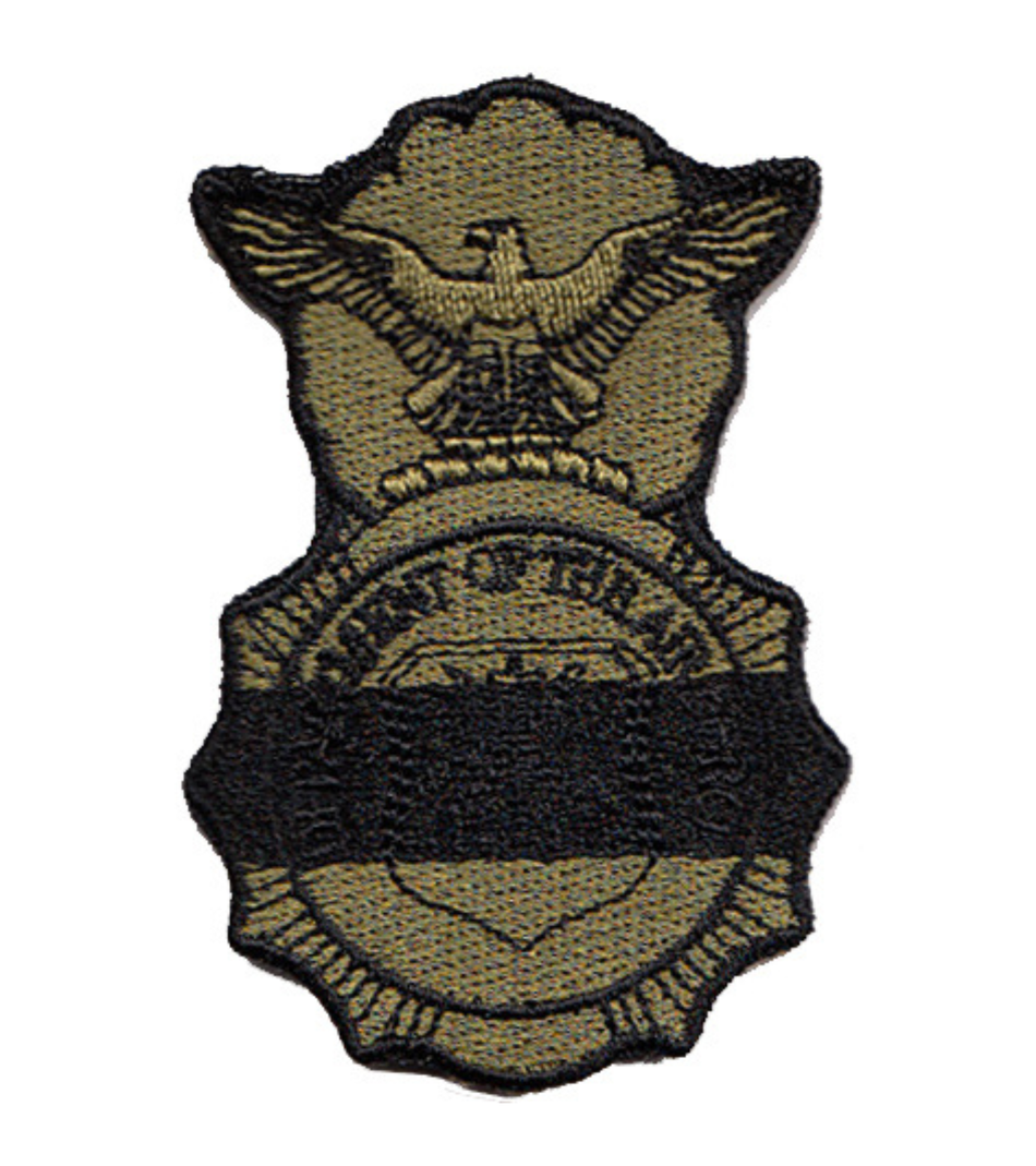 Security Forces Badge with Black Line in Black Thread Patch