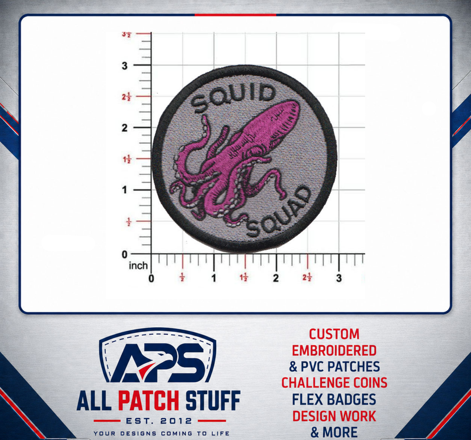 Squid Squad Custom Embroidered Patch