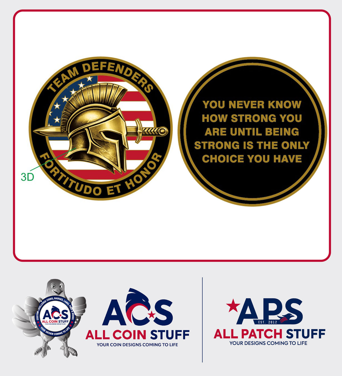Team Defenders 2026 Challenge Coin - alternate view