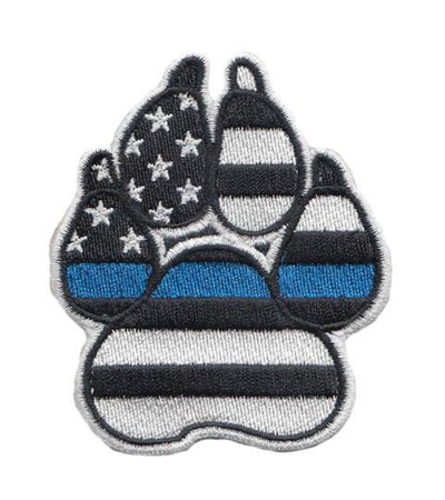 Thin Blue Line American Flag K-9 / K9 White Paw