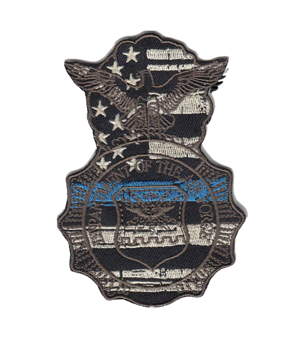 Thin Blue Line Security Forces Badge - Grey Patch