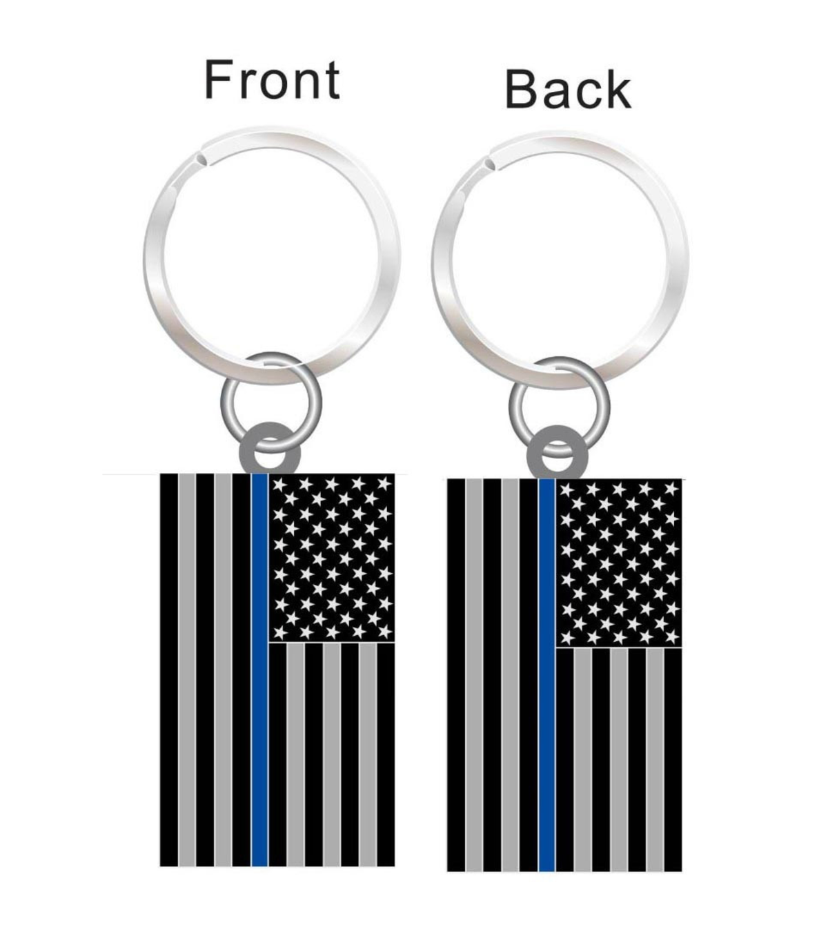 Thin Blue Line US Flag Key Chain