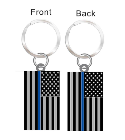 Thin Blue Line US Flag Key Chain