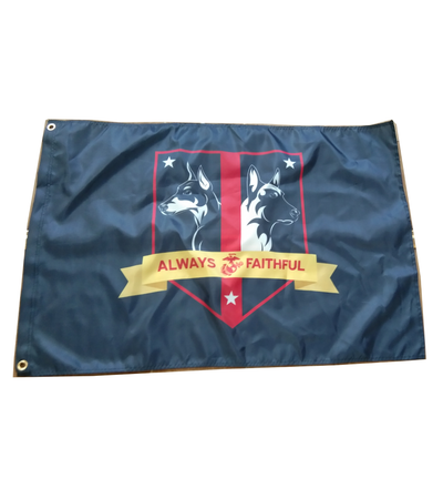 USMC Marine Corps K9 MWD Single Sided Flag - Colored