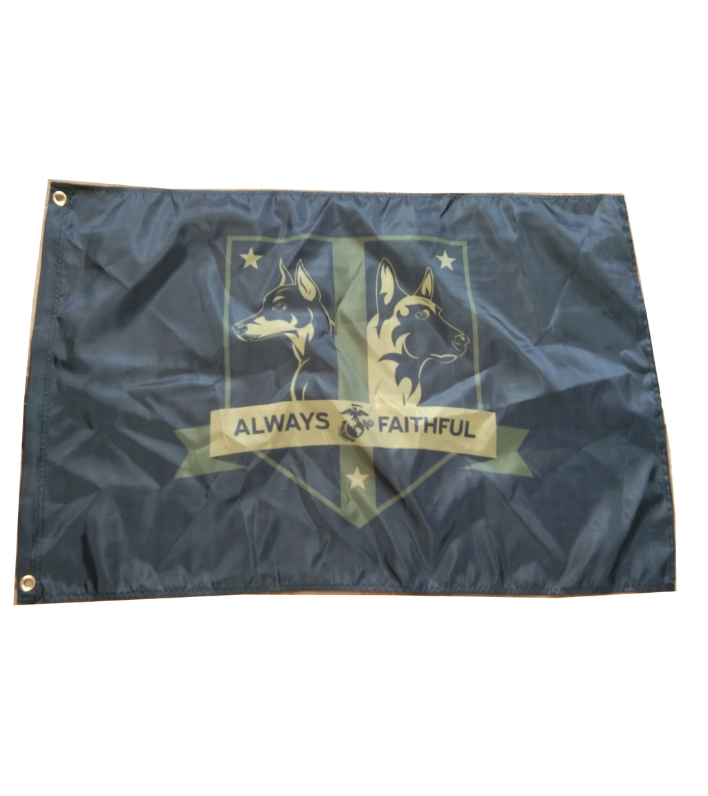 USMC Marine Corps K9 MWD Single Sided Flag - Subdued