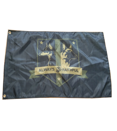 USMC Marine Corps K9 MWD Single Sided Flag - Subdued