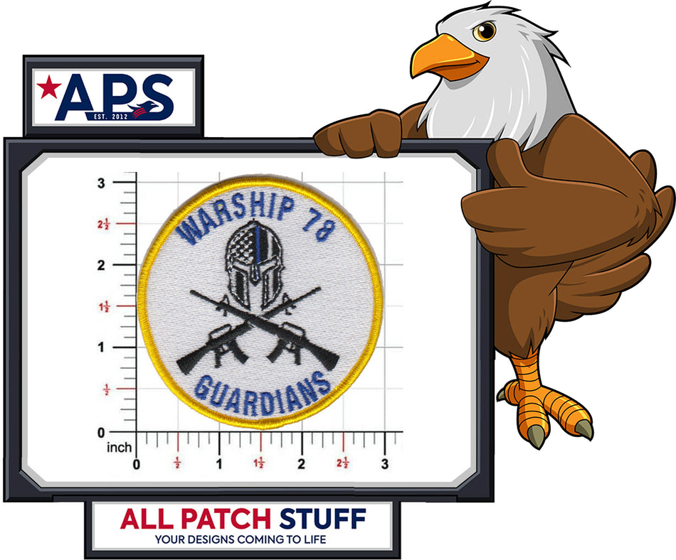 Warship 78 Guardians - White Custom Embroidered Patch