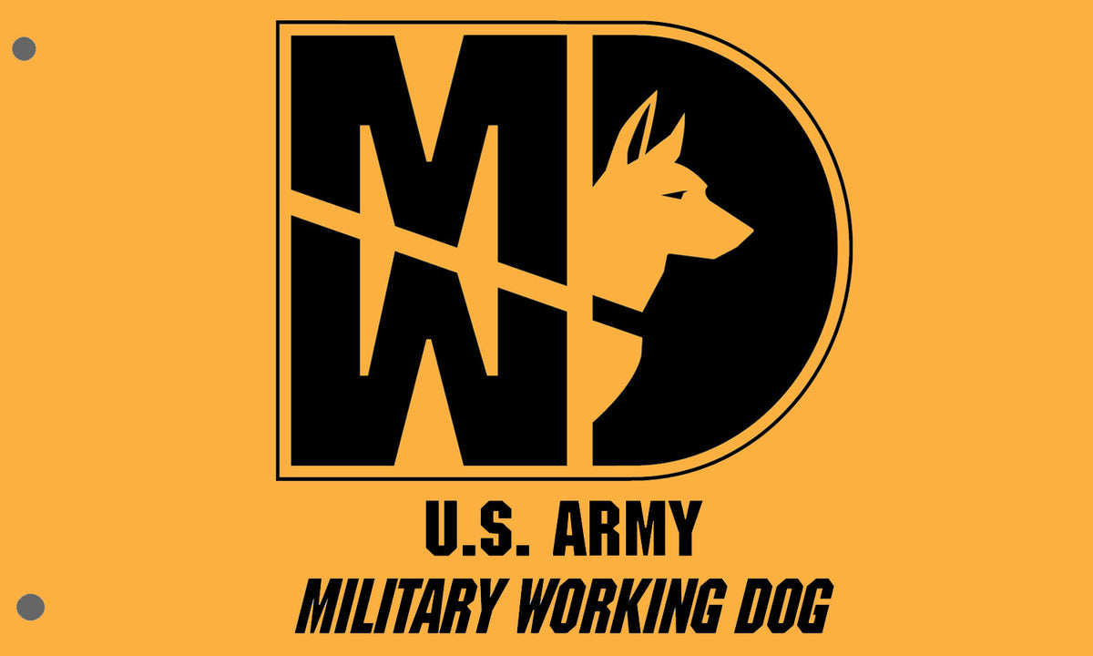 31 Kilo / 31K Army MP K-9 / K9 MWD Flags - Yellow - alternate view