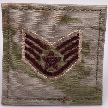Air Force 3 Color OCP Rank with hook - Staff Sergeant (SSgt/E5) - 2 pack - alternate view