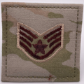 Air Force 3 Color OCP Rank with hook - Staff Sergeant (SSgt/E5) - 2 pack
