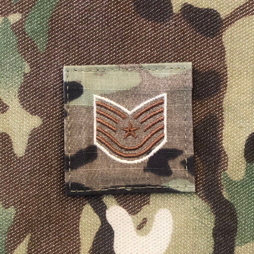 Air Force 7 Color OCP Rank with hook - Technical Sergeant (TSgt/E6) - 2 pack