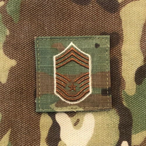 Air Force 7 Color OCP Rank with hook - Chief Master Sergeant (CMSgt/E9) - 2 pack - alternate view