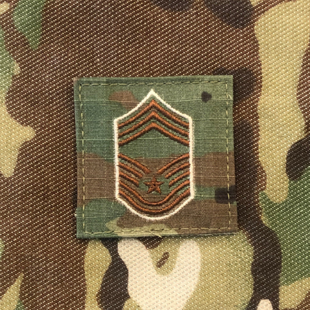 Air Force 7 Color OCP Rank with hook - Chief Master Sergeant (CMSgt/E9) - 2 pack - alternate view