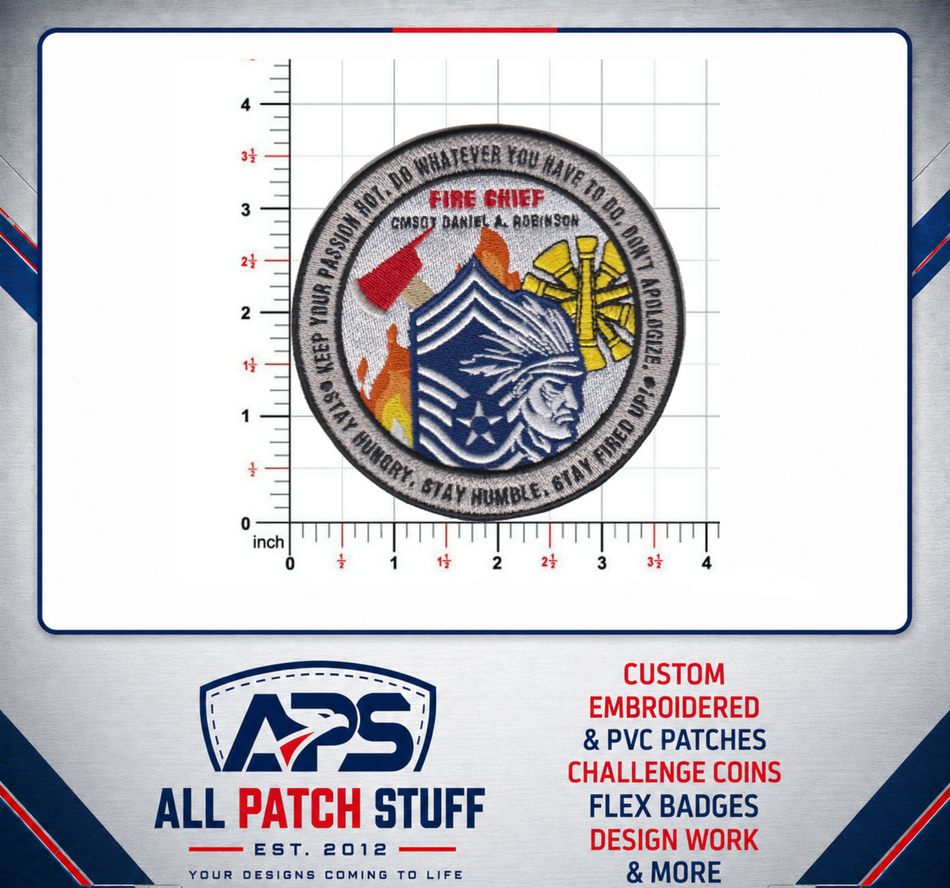 Fire Chief Full Color Custom Embroidered Patch