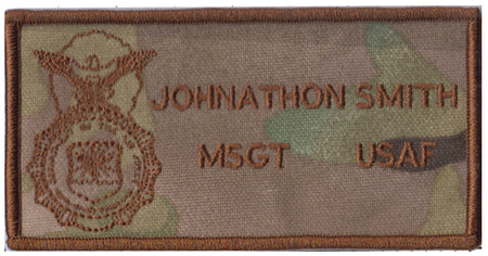 Custom ABS-G Name Tag Badge with SFS Shield in OCP Multicam - alternate view