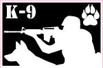 White M-16 K-9 / K9 Shooter Sticker - alternate view