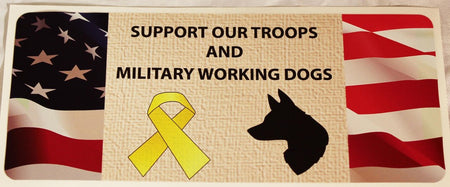 Support Our Troops and MWDs Sticker - alternate view