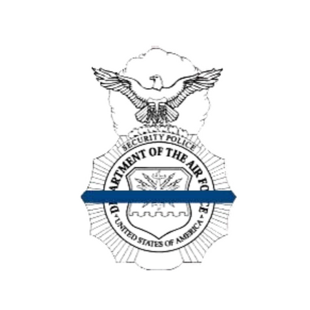 USAF Security Force Badge - Thin Blue Line Sticker - White - alternate view