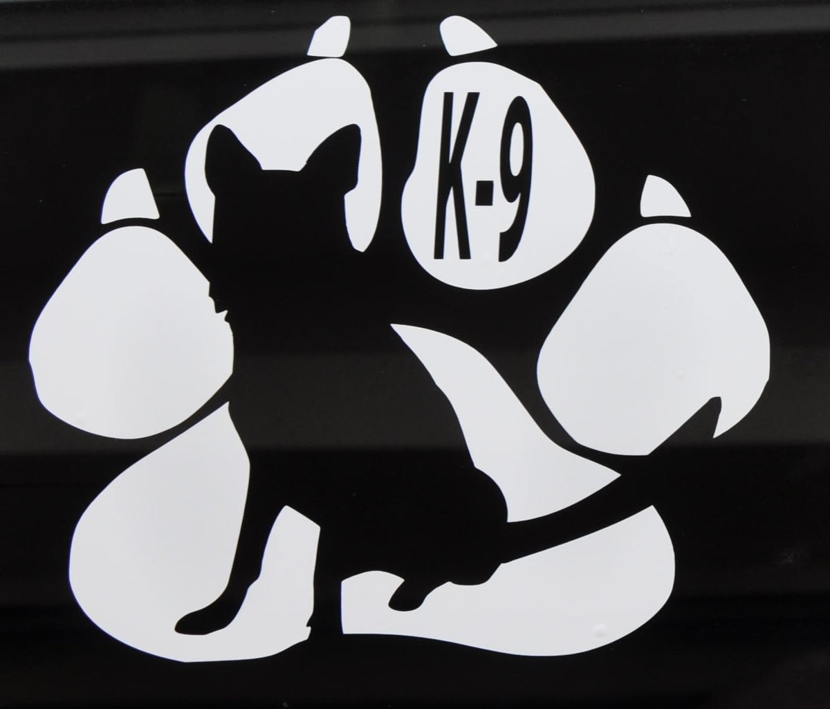 White K-9 / K9 Paw Decal - alternate view