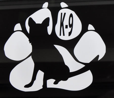 White K-9 / K9 Paw Decal - alternate view