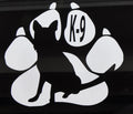 White K-9 / K9 Paw Decal