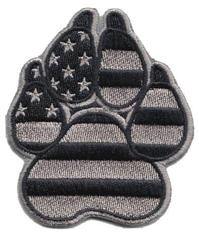 American Flag Black/Grey K-9 / K9 Paw - alternate view