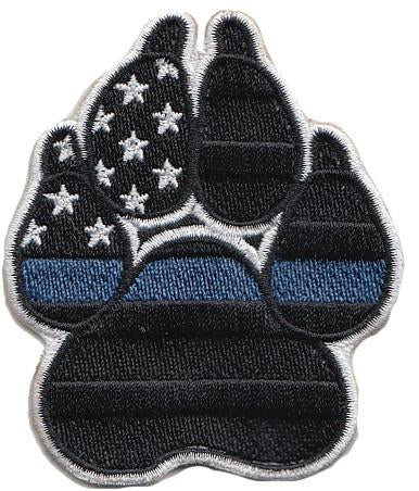 Blacked Out US K-9 / K9 Paw with TBL - alternate view