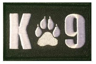 K - 9 Rectangle Black Patch - 2 Pack