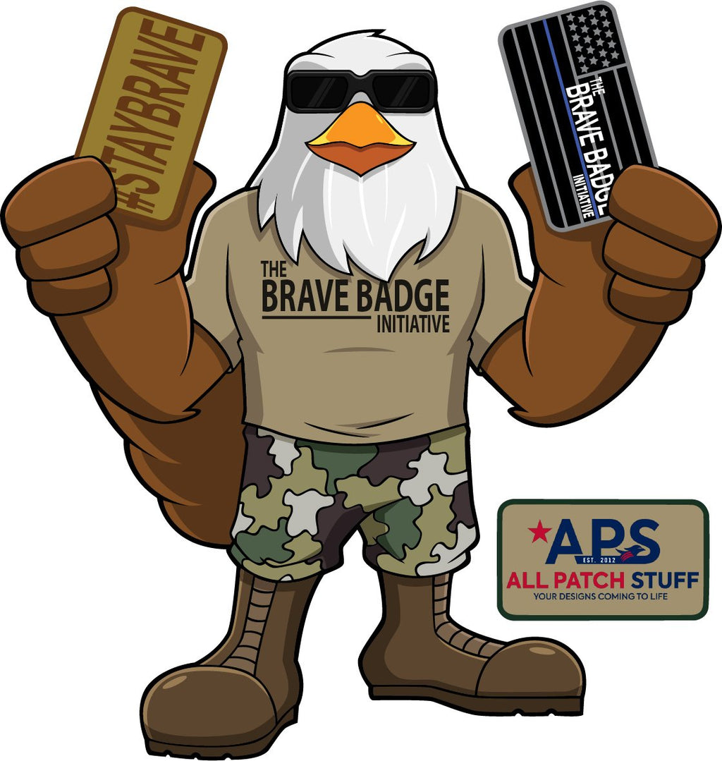 Brave Badge 2 Pack PVC Combo - PVC Black TBL Flag and #StayBrave