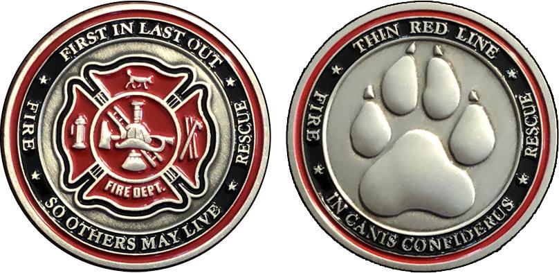 Fire and Rescue Department K-9 / K9 Challenge Coin - alternate view