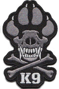 Black / Grey Skull and Bones K-9 / K9 Patch