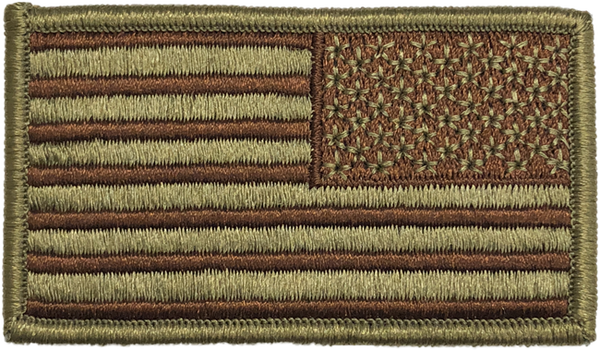 USAF US Reverse Spice Brown OCP/Multicam Flag Patch - 2 Pack